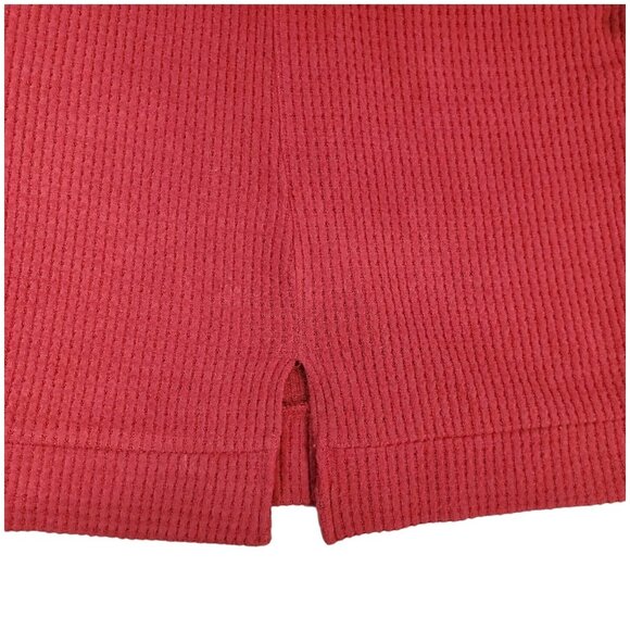 1 STATE Womens Waffle Knit Top Crisscross Back Detail Long Sleeve Size Medium - Picture 9 of 9